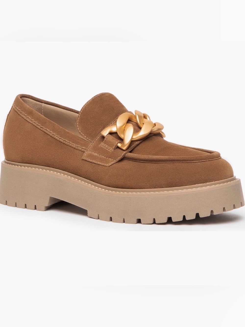NeroGiardini Women's  Chain platform Loafer in Brown